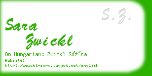 sara zwickl business card